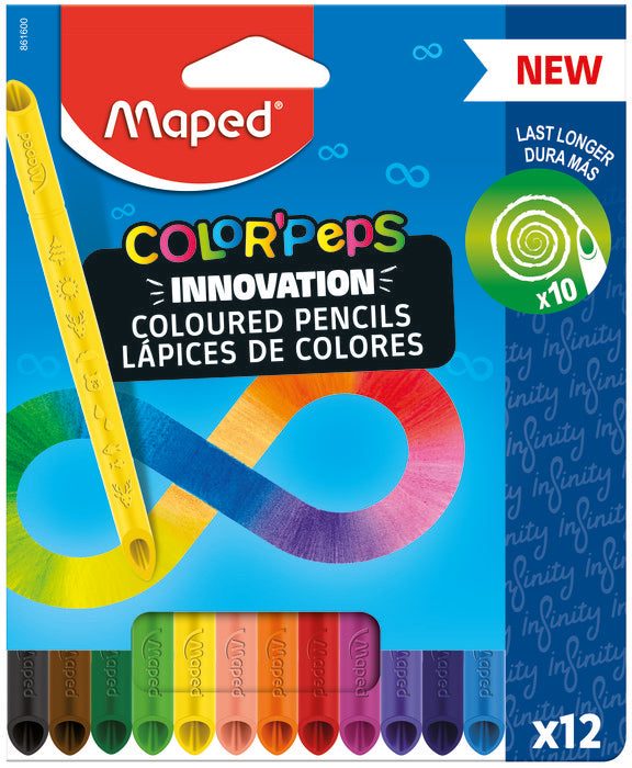 Lápiz Maped Color’Peps Infinity 12 colores vibrantes