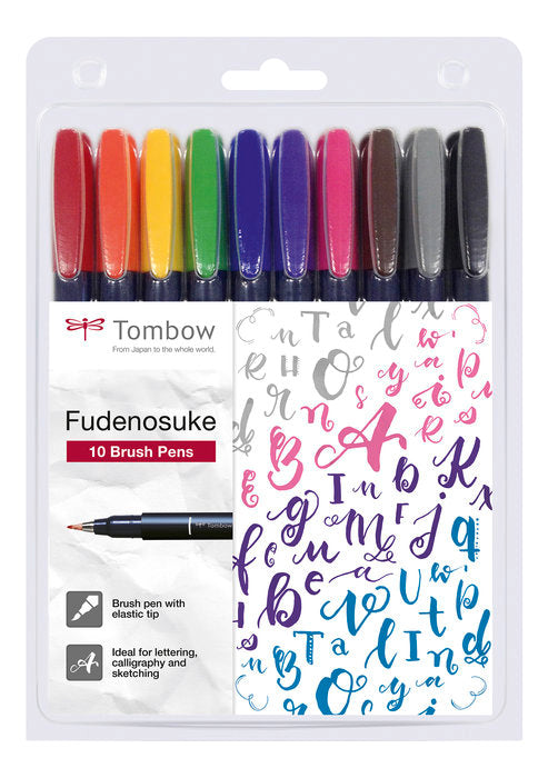 Rotulador Tombow Fudenosuke Base Agua Punta Elástica Dura 1