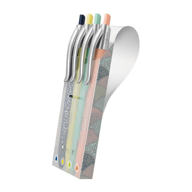 Estuche 4 bolígrafos Milan P1 Silver