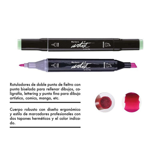 Rotuladores doble punta 40 colores gama Artist Luxury