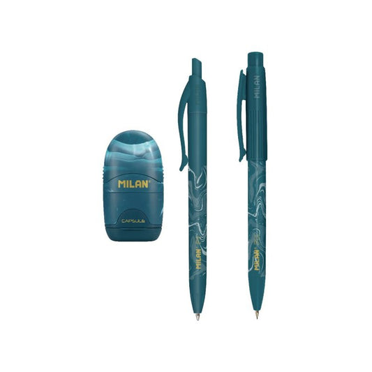 Set Bolígrafo P1+Portaminas PL1+Afilaborras Capsule Azul