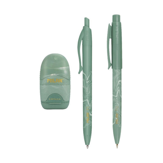 Set Bolígrafo P1+Portaminas PL1+Afilaborra Capsule Verde