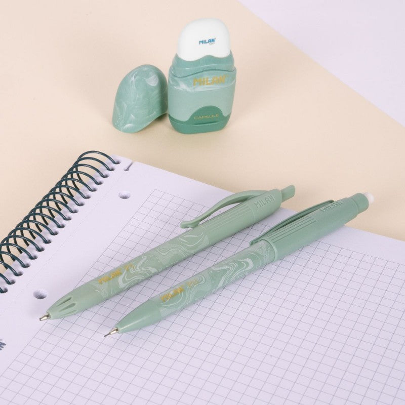 Set Bolígrafo P1+Portaminas PL1+Afilaborra Capsule Verde