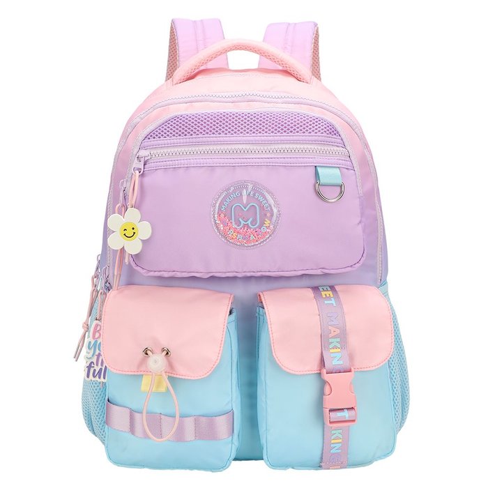 MOCHILA CASUAL CON TRIPLE BOLSILLO FRONTAL SUMMER ROSA