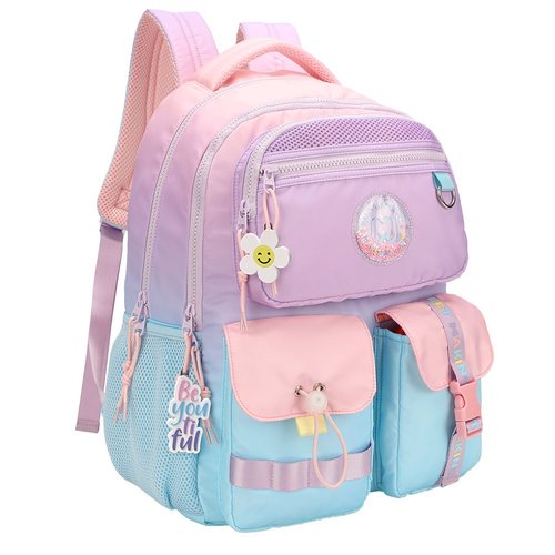 MOCHILA CASUAL CON TRIPLE BOLSILLO FRONTAL SUMMER ROSA