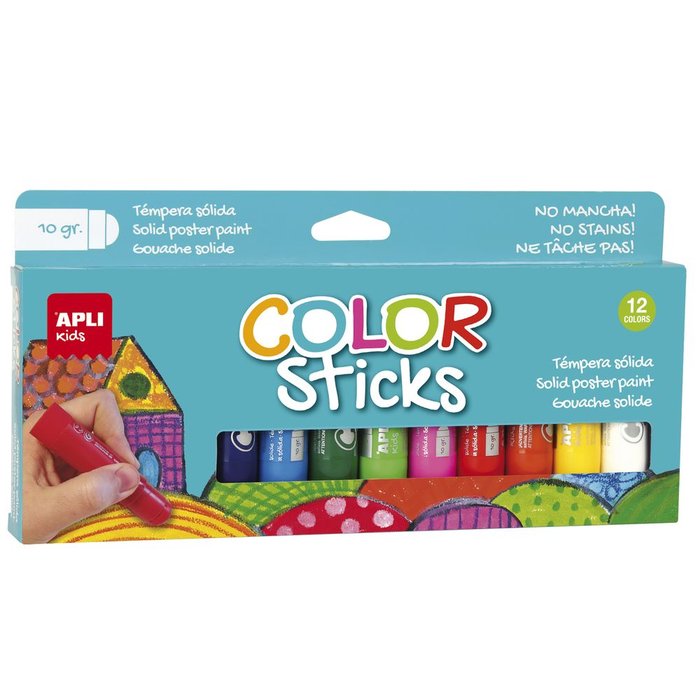 Temperas Color Sticks 10 G 12 Unidades