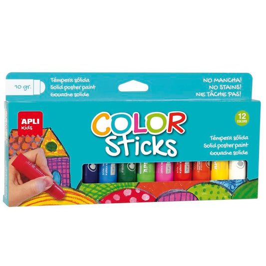 Temperas Color Sticks 10 G 12 Unidades