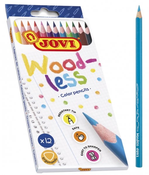 LAPIZ JOVI WOODLESS TRIANGULAR 12 COLORES SURTIDOS