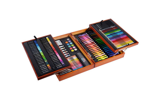 Set Bellas Artes 197 Piezas Maletín Abatible Madera