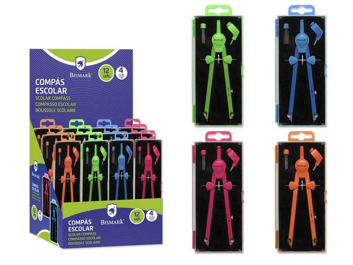 COMPAS AUTOMATICO NEON BASIC 4 COLORES BISMARK