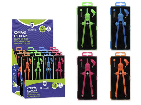 COMPAS AUTOMATICO NEON BASIC 4 COLORES BISMARK