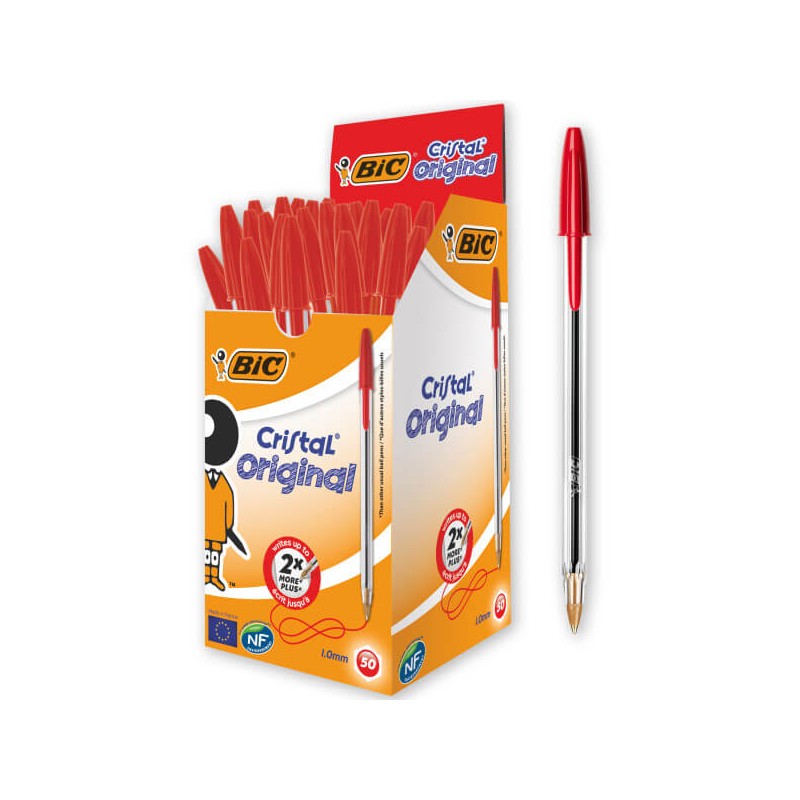 Bolígrafo Bic cristal original Rojo (50 Unidades)