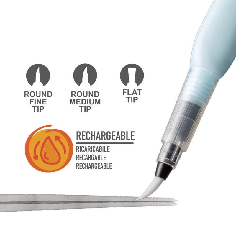 Pincel Carioca recargable estuche 3 unidades