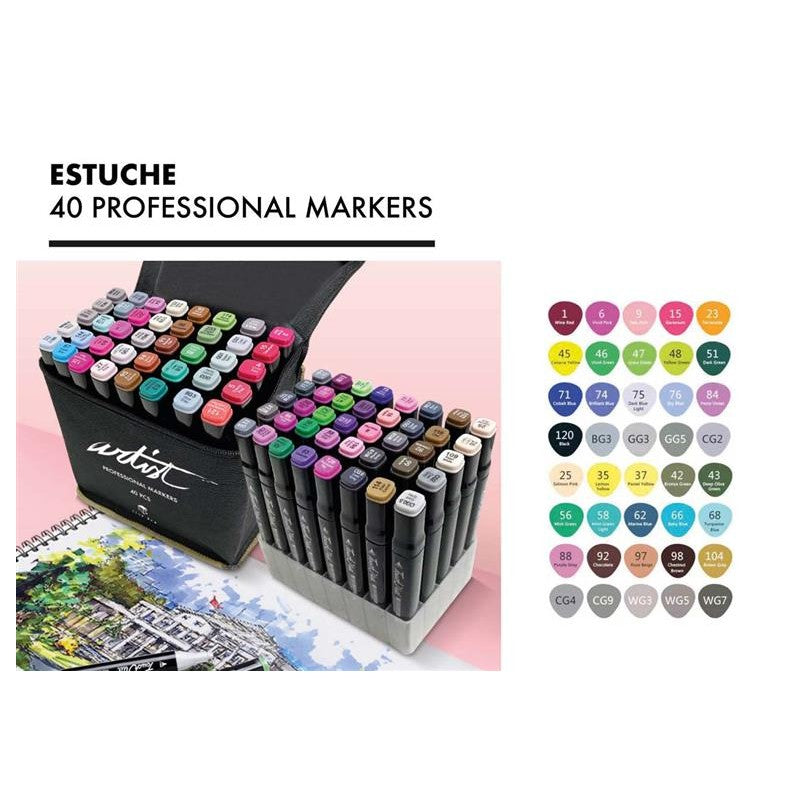 Rotuladores doble punta 40 colores gama Artist Luxury