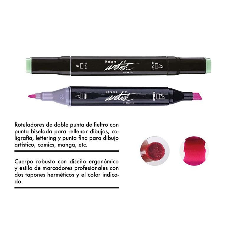 Rotulador doble punta 80 colores Gama Artist Luxury