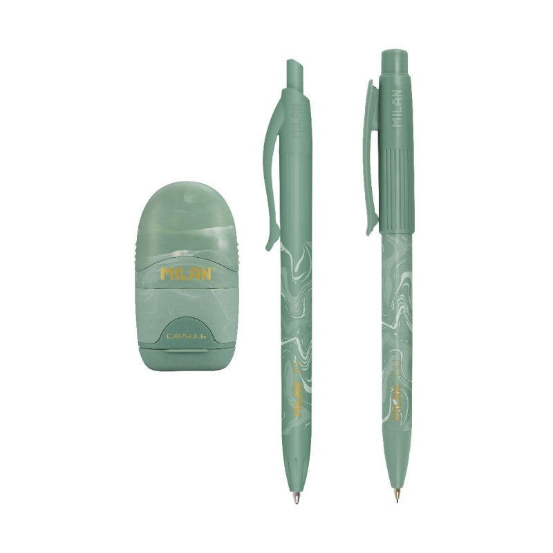 Set Bolígrafo P1+Portaminas PL1+Afilaborra Capsule Verde
